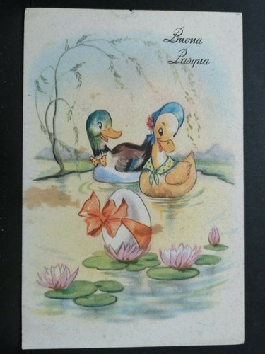 Cartolina buona pasqua anatre - buona,